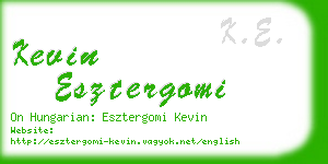 kevin esztergomi business card